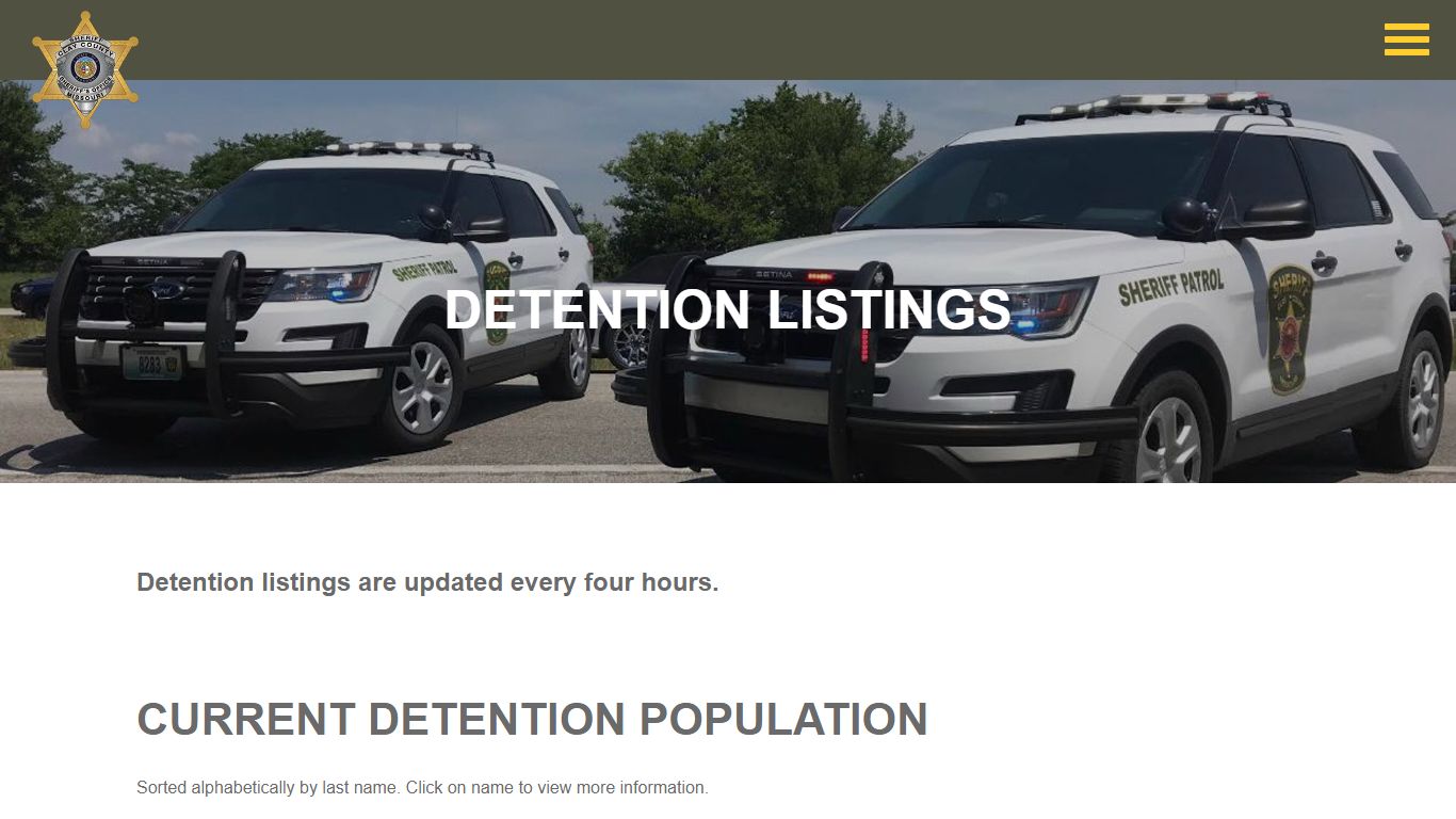 Detention Bookings | Clay County Sheriff's Office